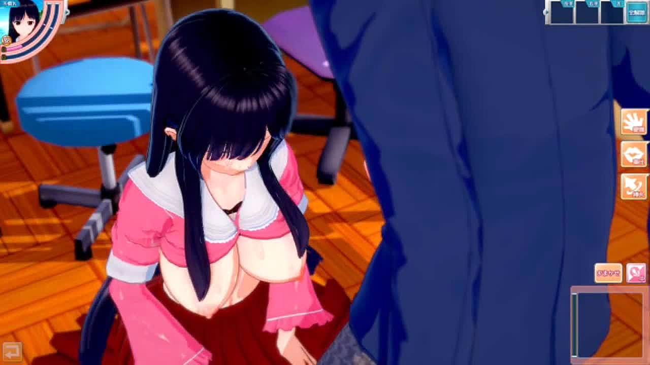 3D tegneseriefigur Teruya gir en håndjobb og blowjob i denne touhou-spillvideoen bilde